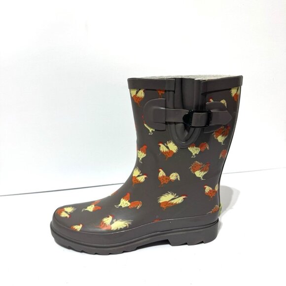 Western Chief Womens Refined Rain Boots Roosters Size 9 M - Picture 1 of 6